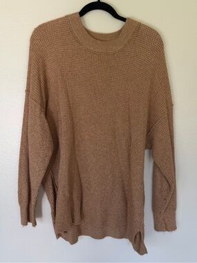 Aerie Tan Waffle Knit Sweater